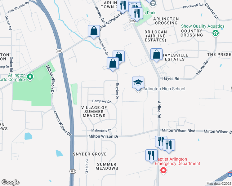 map of restaurants, bars, coffee shops, grocery stores, and more near 11690 Brayton Cove in Arlington