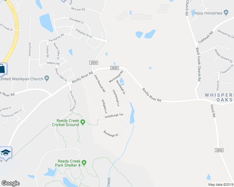 map of restaurants, bars, coffee shops, grocery stores, and more near 3613 Charterhall Lane in Charlotte