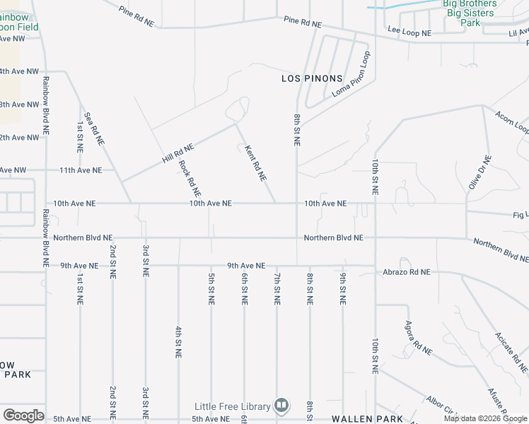 map of restaurants, bars, coffee shops, grocery stores, and more near 751 10th Avenue Northeast in Rio Rancho