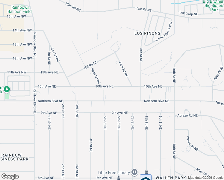 map of restaurants, bars, coffee shops, grocery stores, and more near 540 10th Avenue Northeast in Rio Rancho