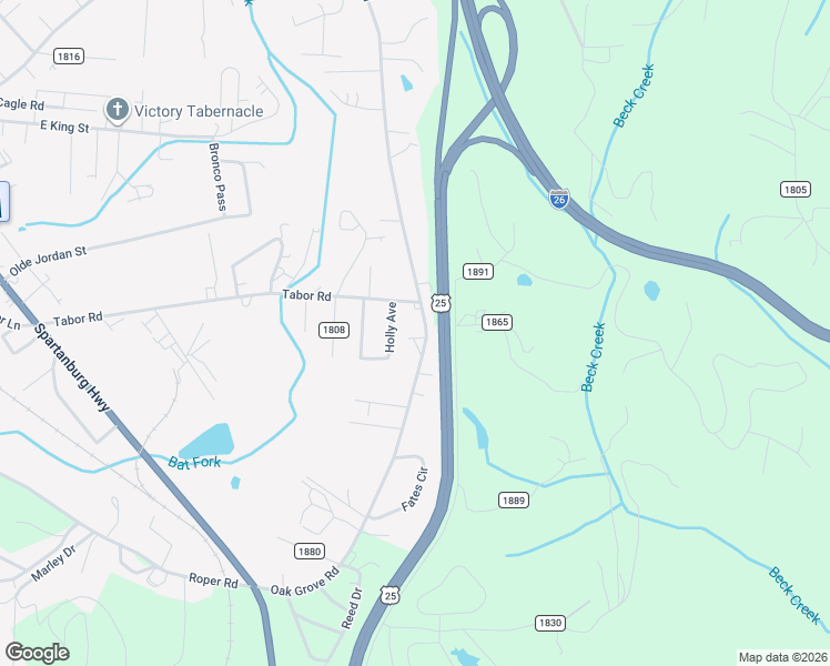 map of restaurants, bars, coffee shops, grocery stores, and more near 508 County Road 1807 in East Flat Rock