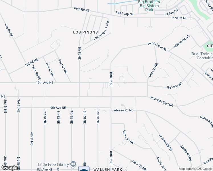 map of restaurants, bars, coffee shops, grocery stores, and more near 924 10th Avenue Northeast in Rio Rancho