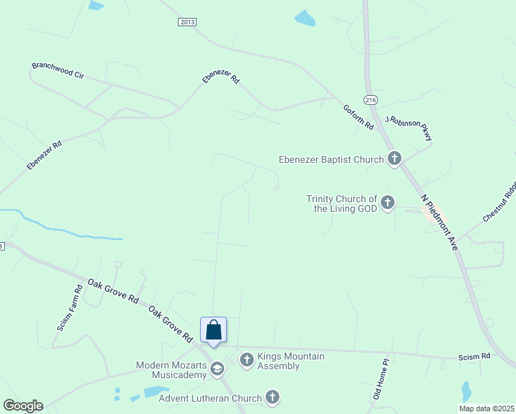 map of restaurants, bars, coffee shops, grocery stores, and more near 107 Prospector Drive in Kings Mountain