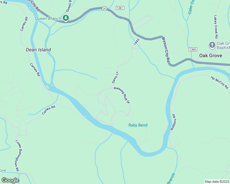 map of restaurants, bars, coffee shops, grocery stores, and more near Cherokee Drive in Macon County