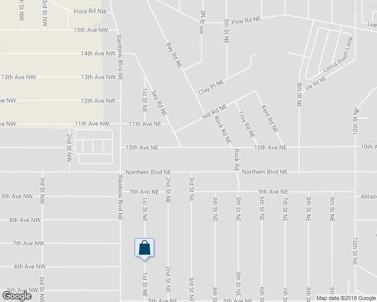 map of restaurants, bars, coffee shops, grocery stores, and more near 228 10th Avenue Northeast in Rio Rancho