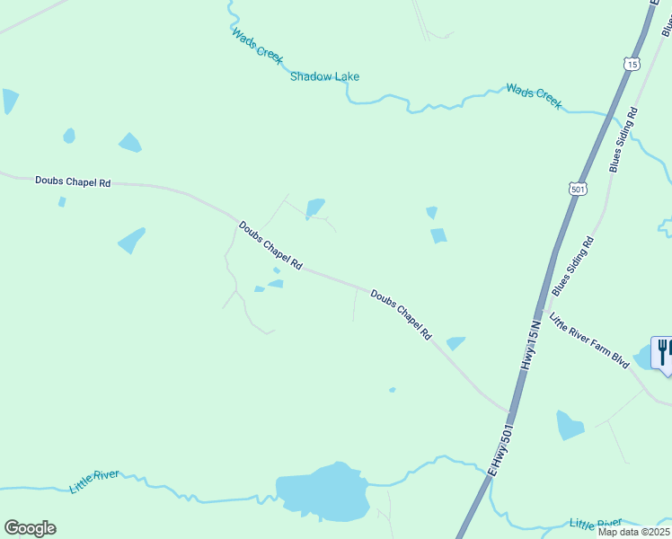 map of restaurants, bars, coffee shops, grocery stores, and more near 428 Doubs Chapel Road in Moore County