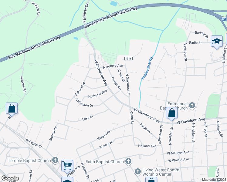 map of restaurants, bars, coffee shops, grocery stores, and more near in Gastonia