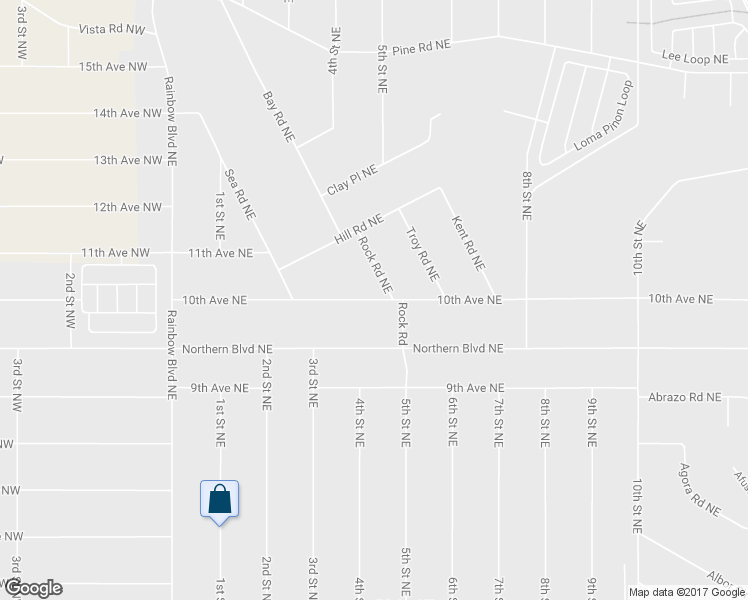 map of restaurants, bars, coffee shops, grocery stores, and more near 424 10th Avenue Northeast in Rio Rancho