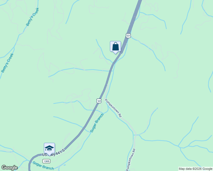 map of restaurants, bars, coffee shops, grocery stores, and more near 8409 U.S. 441 in Sylva