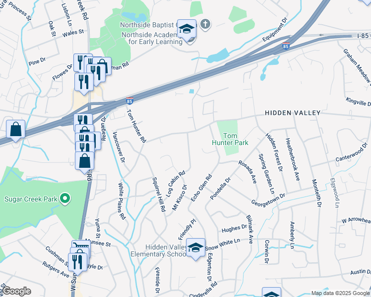 map of restaurants, bars, coffee shops, grocery stores, and more near in Charlotte