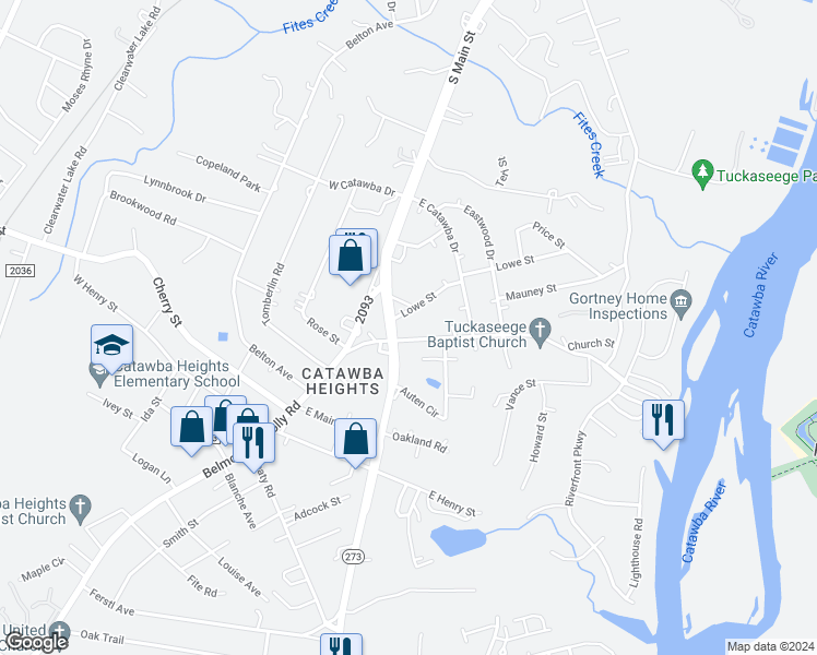 map of restaurants, bars, coffee shops, grocery stores, and more near 626 Tuckaseege Road in Mount Holly
