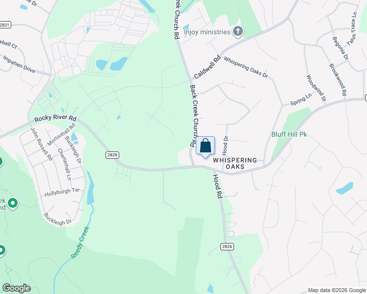 map of restaurants, bars, coffee shops, grocery stores, and more near 4424 Back Creek Church Road in Charlotte