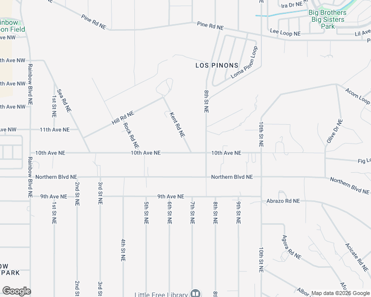 map of restaurants, bars, coffee shops, grocery stores, and more near 751 10th Avenue Northeast in Rio Rancho