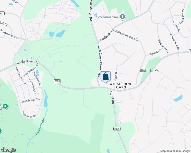 map of restaurants, bars, coffee shops, grocery stores, and more near 4424 Back Creek Church Road in Charlotte
