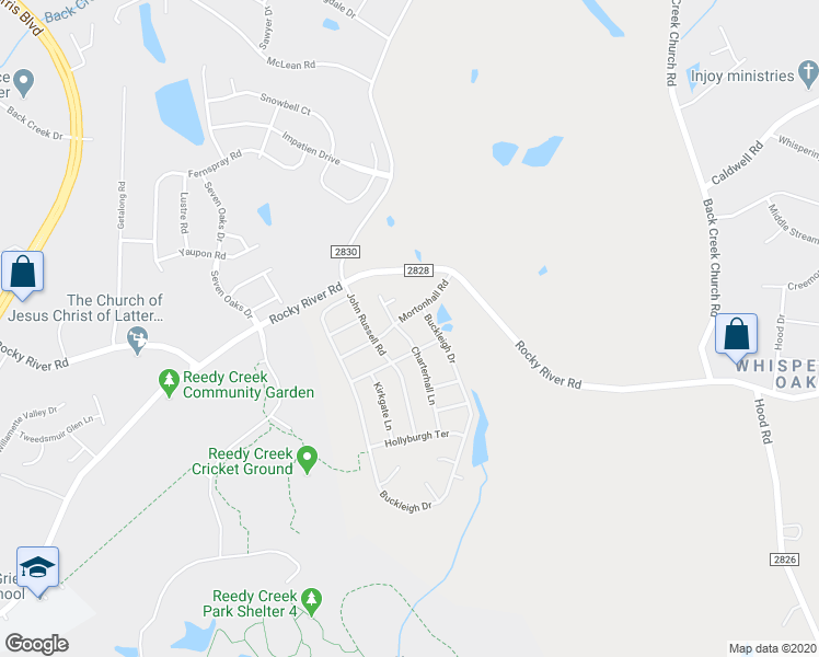 map of restaurants, bars, coffee shops, grocery stores, and more near 2106 Buckleigh Drive in Charlotte