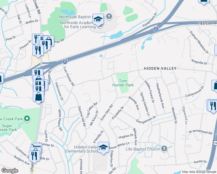 map of restaurants, bars, coffee shops, grocery stores, and more near in Charlotte