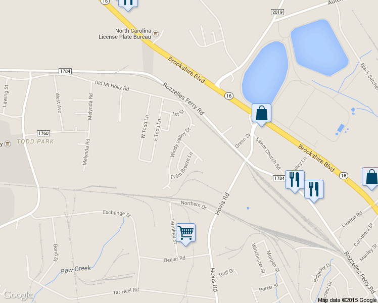map of restaurants, bars, coffee shops, grocery stores, and more near 625 Mistral Way in Charlotte