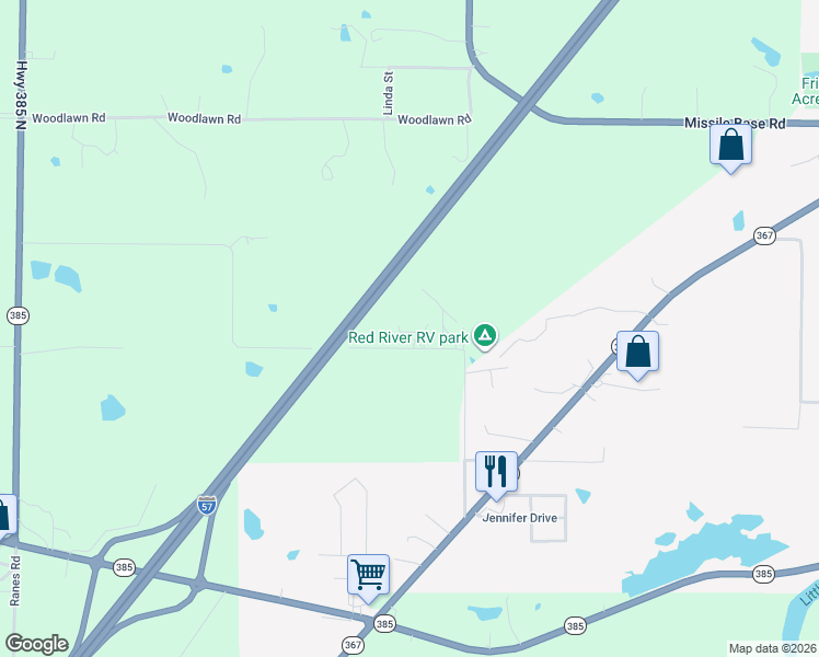 map of restaurants, bars, coffee shops, grocery stores, and more near 106 Bull Horn in Judsonia