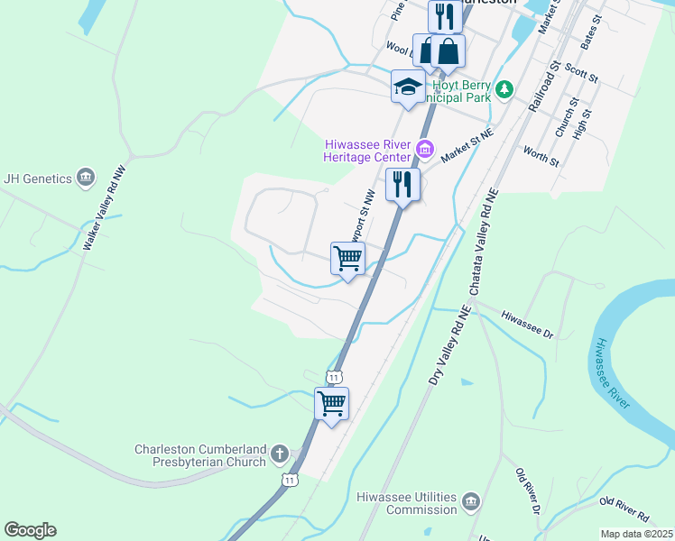 map of restaurants, bars, coffee shops, grocery stores, and more near 153 Billingsley Street Northwest in Charleston