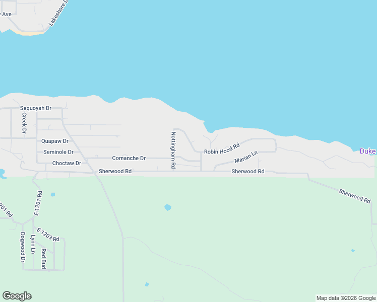 map of restaurants, bars, coffee shops, grocery stores, and more near 1077 Robin Hood Road in Eufaula