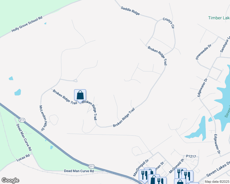 map of restaurants, bars, coffee shops, grocery stores, and more near in Seven Lakes