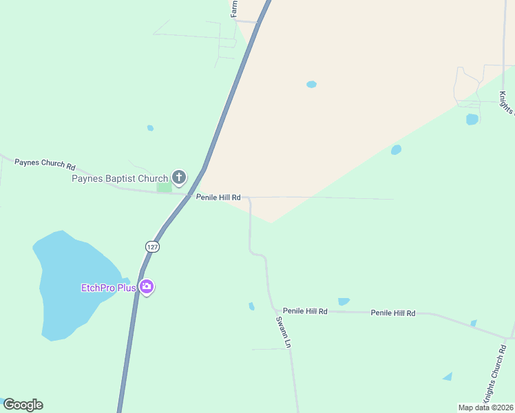 map of restaurants, bars, coffee shops, grocery stores, and more near 3760 Penile Hill Road in Decherd