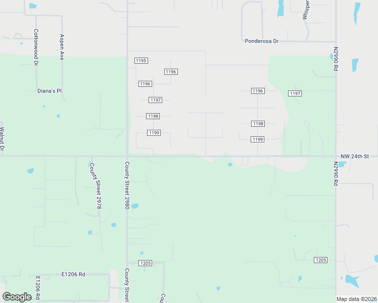 map of restaurants, bars, coffee shops, grocery stores, and more near 2426 East Rock Creek Road in Blanchard