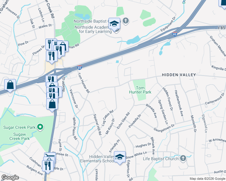 map of restaurants, bars, coffee shops, grocery stores, and more near in Charlotte