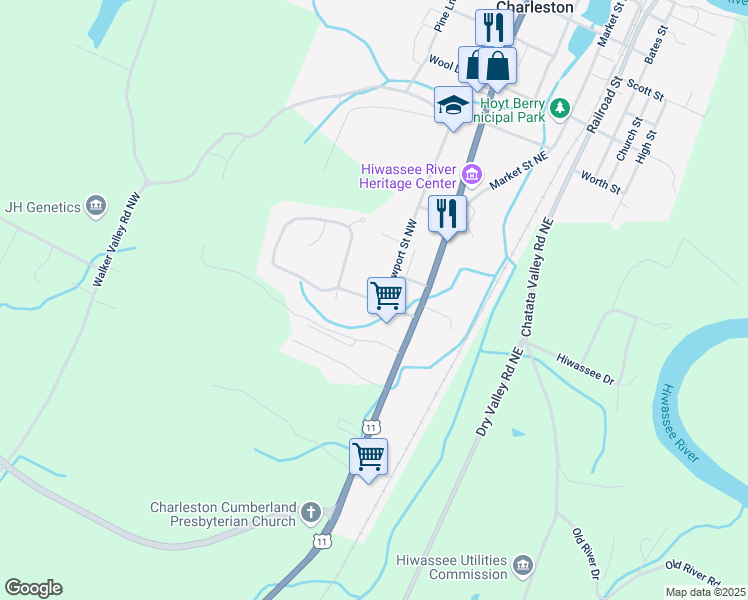map of restaurants, bars, coffee shops, grocery stores, and more near 153 Billingsley Street Northwest in Charleston