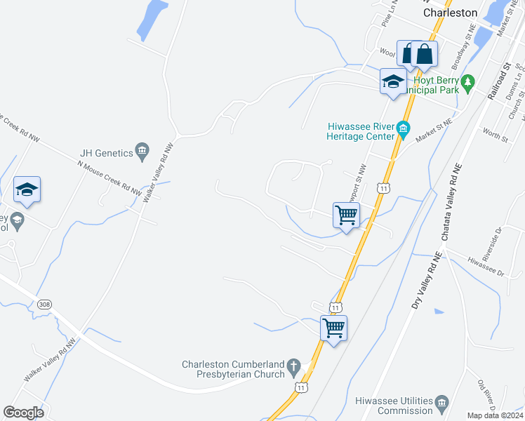 map of restaurants, bars, coffee shops, grocery stores, and more near 8511 Hiwassee Street Northwest in Charleston