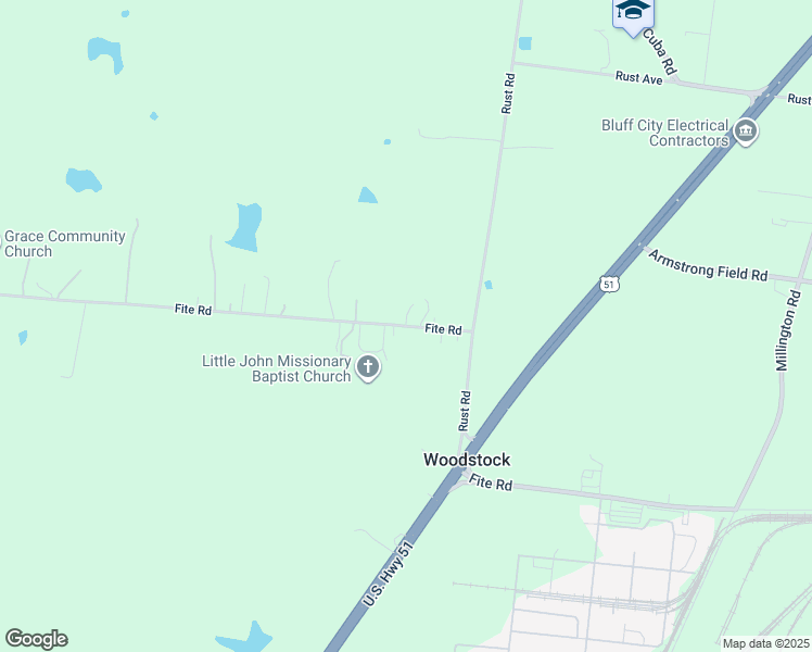 map of restaurants, bars, coffee shops, grocery stores, and more near Fite Road in Millington