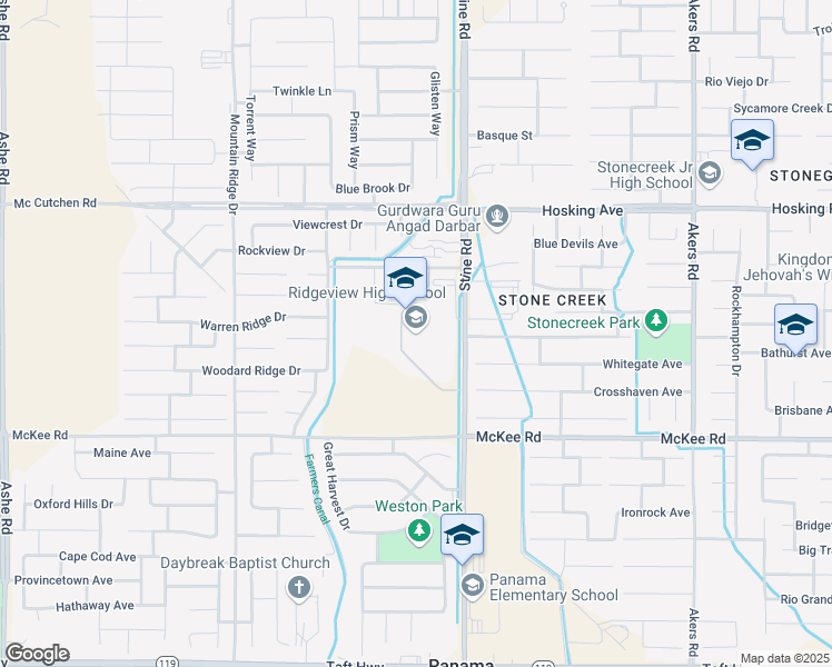 map of restaurants, bars, coffee shops, grocery stores, and more near 8501 Stine Road in Bakersfield