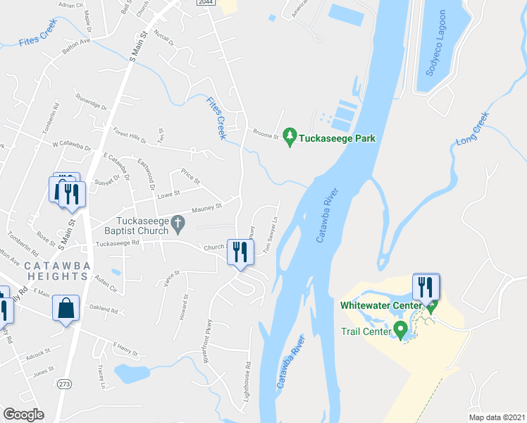 map of restaurants, bars, coffee shops, grocery stores, and more near 105 Riverfront Parkway in Mount Holly