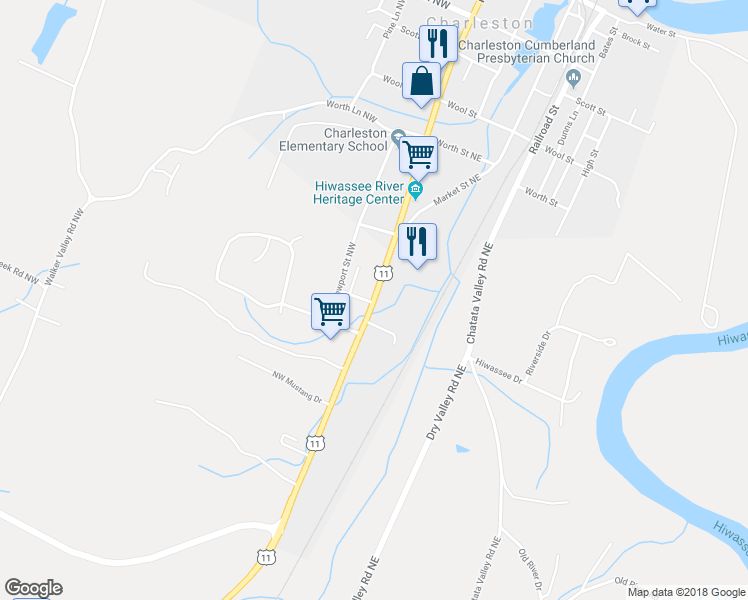 map of restaurants, bars, coffee shops, grocery stores, and more near 8571 Hiwassee Street in Charleston