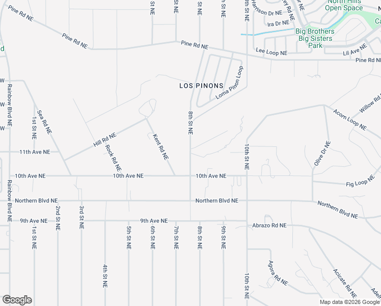 map of restaurants, bars, coffee shops, grocery stores, and more near 8th Street Northeast in Rio Rancho