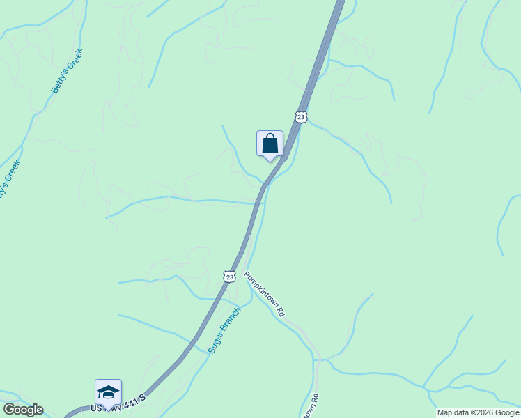 map of restaurants, bars, coffee shops, grocery stores, and more near 8409 U.S. 441 in Sylva