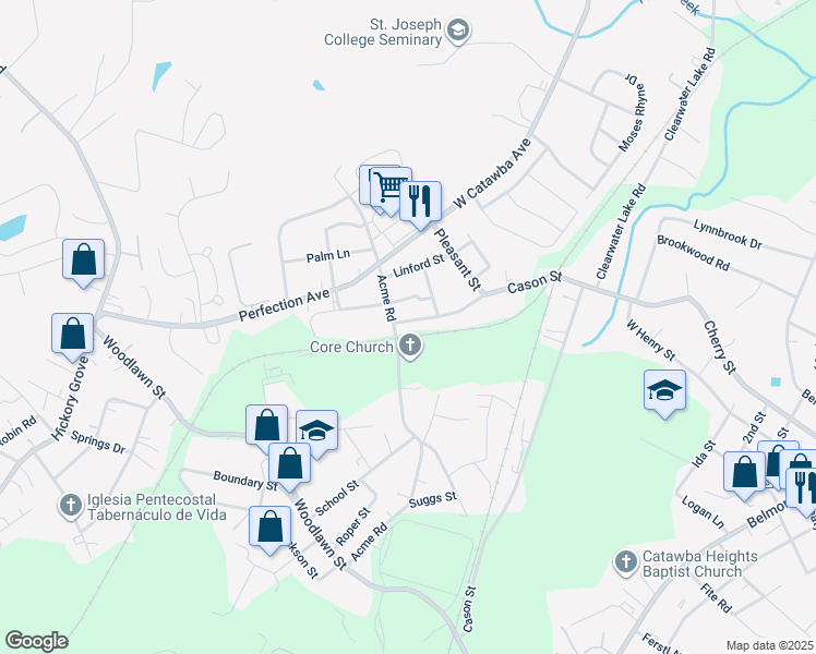 map of restaurants, bars, coffee shops, grocery stores, and more near 71 Sierra Street in Belmont