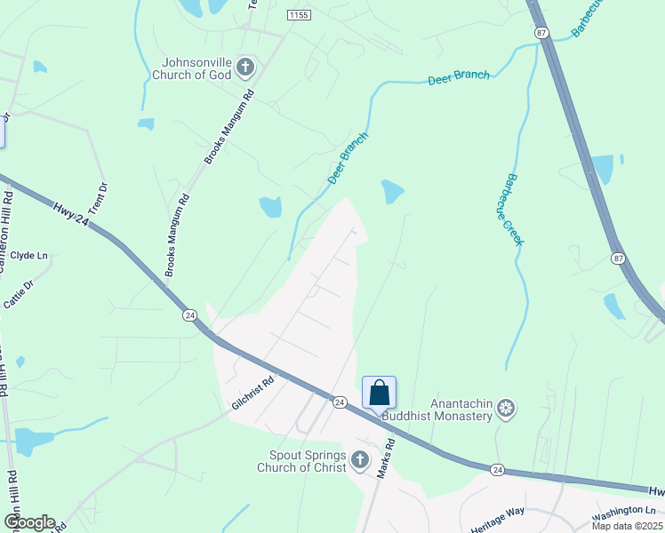 map of restaurants, bars, coffee shops, grocery stores, and more near 338 Calvin Road in Cameron