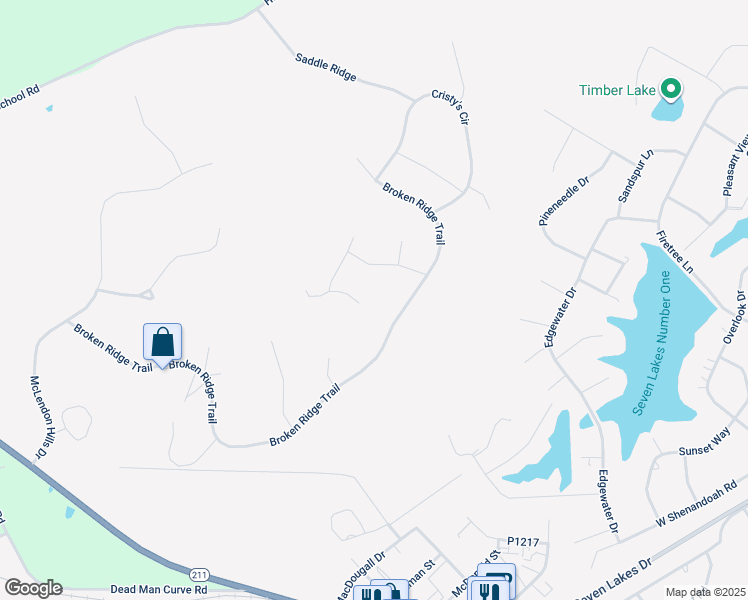map of restaurants, bars, coffee shops, grocery stores, and more near 100 Ellen's Point in Seven Lakes