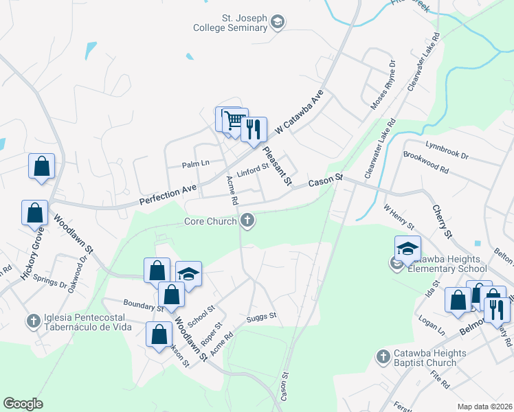 map of restaurants, bars, coffee shops, grocery stores, and more near 71 Sierra Street in Belmont