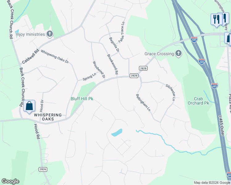 map of restaurants, bars, coffee shops, grocery stores, and more near in Charlotte