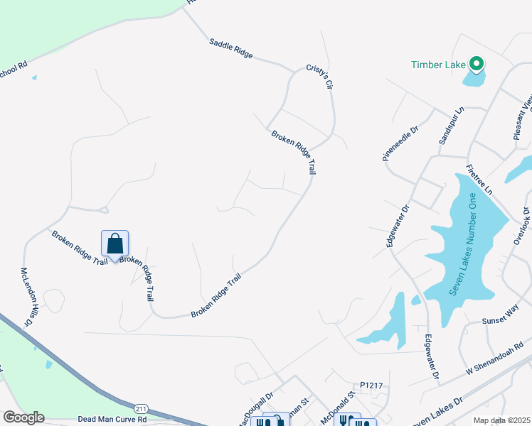 map of restaurants, bars, coffee shops, grocery stores, and more near 100 Ellen's Point in Seven Lakes