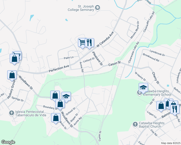 map of restaurants, bars, coffee shops, grocery stores, and more near 1105 Cason Street in Belmont