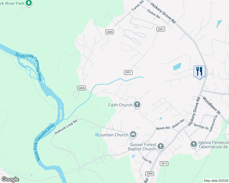 map of restaurants, bars, coffee shops, grocery stores, and more near 602 Green Chapman Road in Gastonia