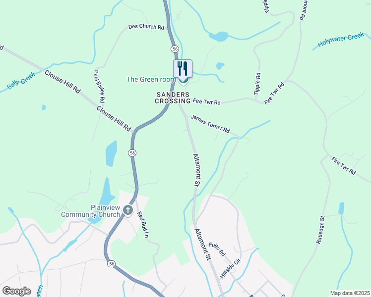 map of restaurants, bars, coffee shops, grocery stores, and more near 2581 Altamont Street in Tracy City