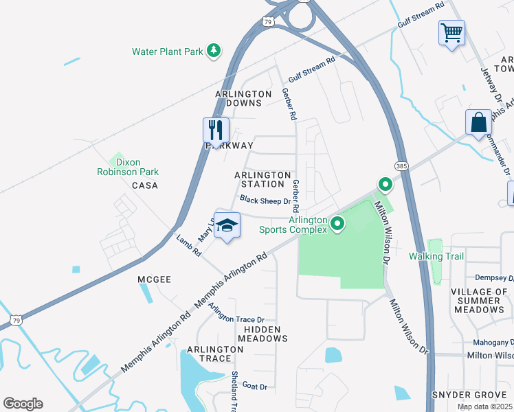 map of restaurants, bars, coffee shops, grocery stores, and more near 11185 Black Sheep Drive in Arlington