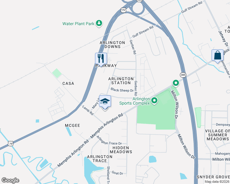 map of restaurants, bars, coffee shops, grocery stores, and more near 11185 Black Sheep Drive in Arlington