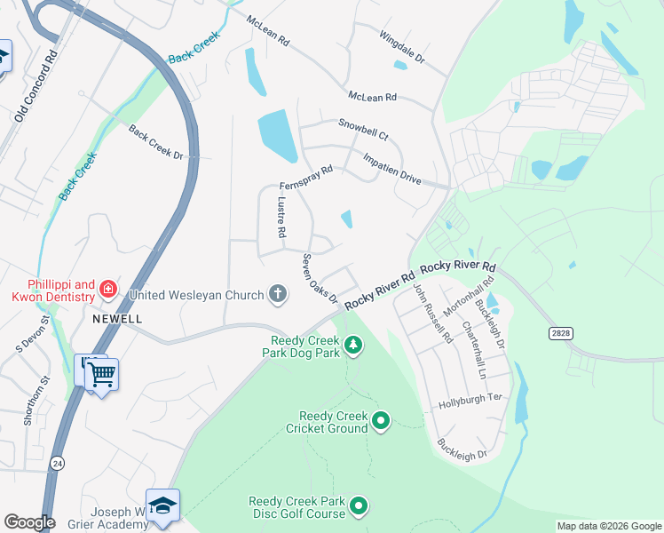 map of restaurants, bars, coffee shops, grocery stores, and more near 1910 Yaupon Road in Charlotte