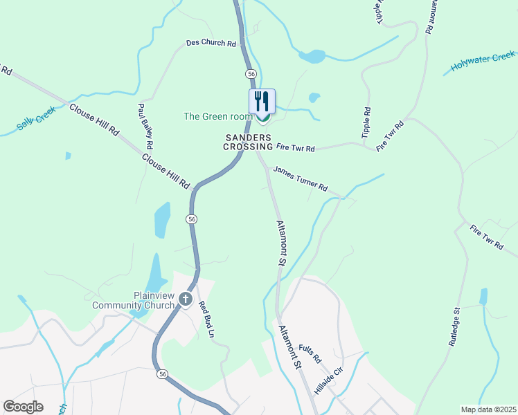 map of restaurants, bars, coffee shops, grocery stores, and more near 2581 Altamont Street in Tracy City