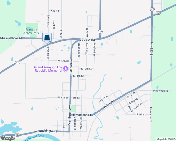 map of restaurants, bars, coffee shops, grocery stores, and more near 1112 Wade Avenue in Judsonia